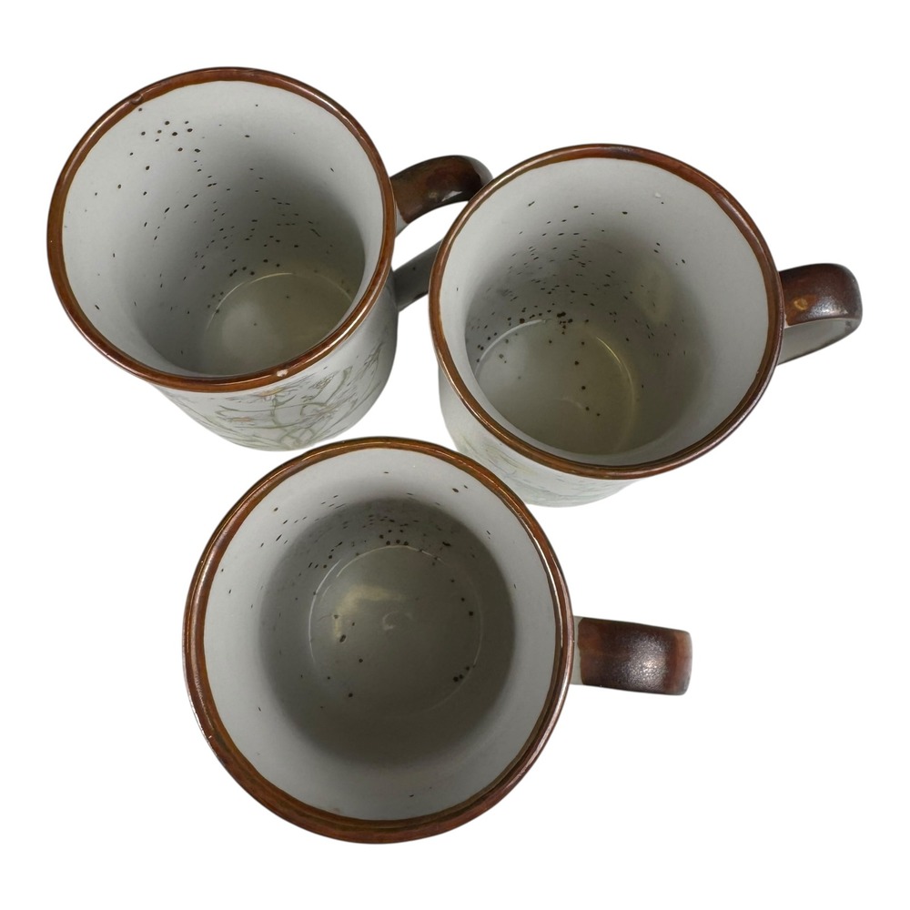 Vintage Japan Stoneware Floral Mug Set Sweet Clover Daisy Buttercup 3pc MUGS - Picture 5 of 8